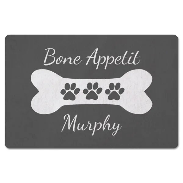 Kitchen & Floor Mats-Kirkland's Home Personalized Gray Bone Apetit Kitchen Mat Gray/White