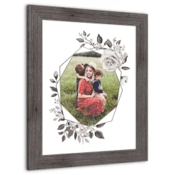 Wall Plaques-Kirkland's Home Personalized Gray Floral Framed Wall Plaque White/Gray
