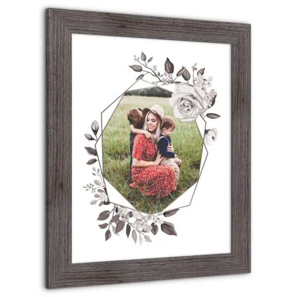 Wall Plaques-Kirkland's Home Personalized Gray Floral Framed Wall Plaque White/Gray