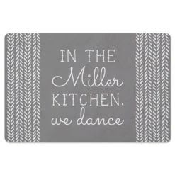 Kitchen & Floor Mats-Kirkland's Home Personalized Gray Kitchen Dance Kitchen Mat Gray/White