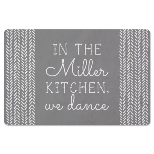 Kitchen & Floor Mats-Kirkland's Home Personalized Gray Kitchen Dance Kitchen Mat Gray/White