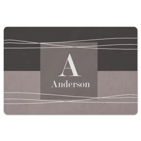 Kitchen & Floor Mats-Kirkland's Home Personalized Gray Waters Monogram Floor Mat Gray/White