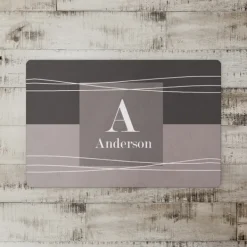 Kitchen & Floor Mats-Kirkland's Home Personalized Gray Waters Monogram Floor Mat Gray/White