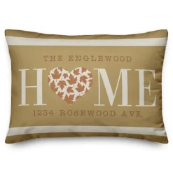 Blankets & Throws-Kirkland's Home Personalized Home With Heart Harvest Throw Pillow Brown/Tan/White