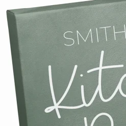 Wall Quotes & Signs-Kirkland's Home Personalized Kitchen Rules Canvas Wall Plaque White/Green