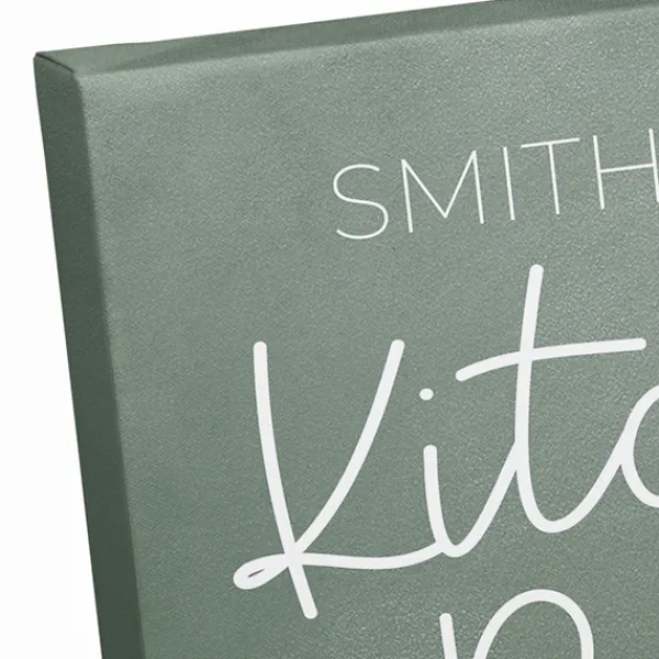 Wall Quotes & Signs-Kirkland's Home Personalized Kitchen Rules Canvas Wall Plaque White/Green