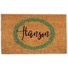 Doormats-Kirkland's Home Personalized Leaf Wreath Coir Doormat Tan/Black/Green