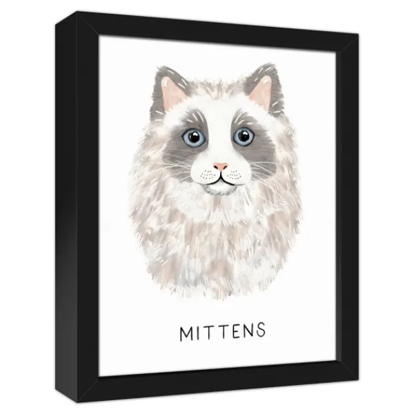 Wall Quotes & Signs-Kirkland's Home Personalized Long Hair Gray Cat Canvas Wall Plaque Gray/White