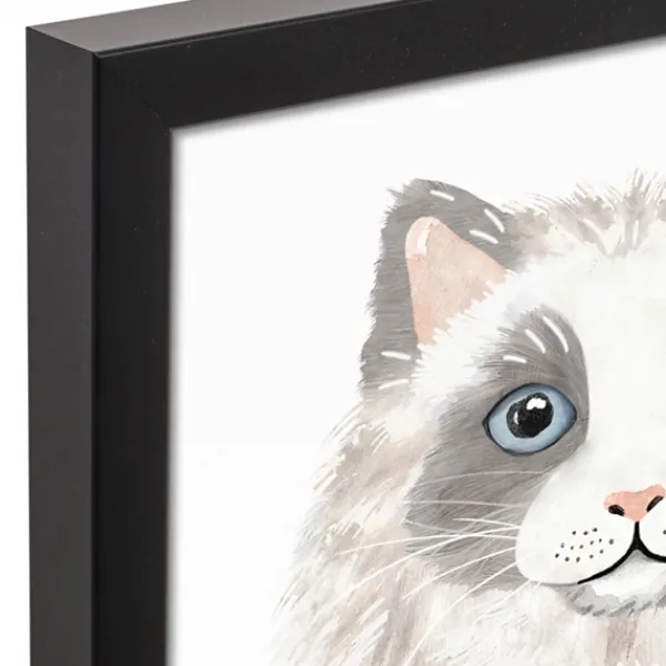 Wall Quotes & Signs-Kirkland's Home Personalized Long Hair Gray Cat Canvas Wall Plaque Gray/White