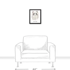 Wall Quotes & Signs-Kirkland's Home Personalized Long Hair Gray Cat Canvas Wall Plaque Gray/White