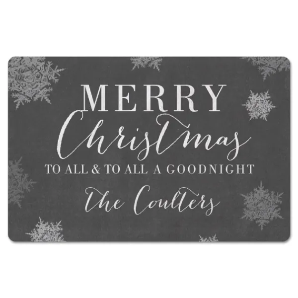 Kitchen & Floor Mats-Kirkland's Home Personalized Merry Christmas To All Kitchen Mat Gray