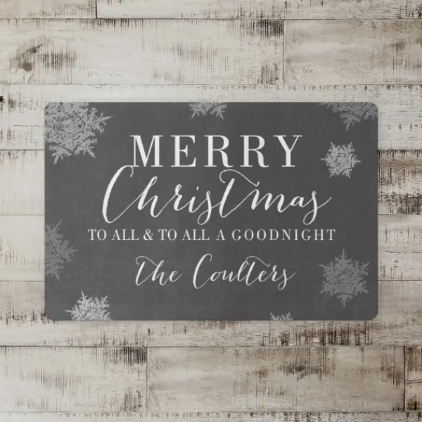 Kitchen & Floor Mats-Kirkland's Home Personalized Merry Christmas To All Kitchen Mat Gray