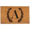 Doormats-Kirkland's Home Personalized Monogram Laurel Doormat Brown/Black