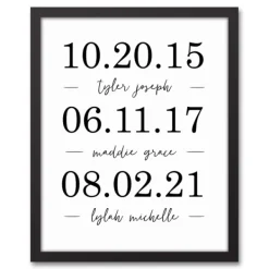 Wall Quotes & Signs-Kirkland's Home Personalized Names & Dates Framed Canvas Print White/Black