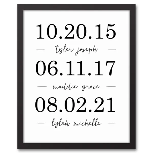 Wall Quotes & Signs-Kirkland's Home Personalized Names & Dates Framed Canvas Print White/Black