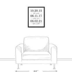 Wall Quotes & Signs-Kirkland's Home Personalized Names & Dates Framed Canvas Print White/Black