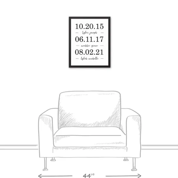 Wall Quotes & Signs-Kirkland's Home Personalized Names & Dates Framed Canvas Print White/Black