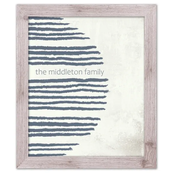 Wall Quotes & Signs-Kirkland's Home Personalized Navy Stripes Framed Wall Plaque Blue/Gray