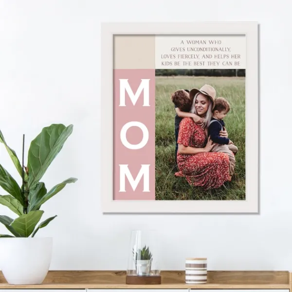 Wall Quotes & Signs-Kirkland's Home Personalized Pink Mom Photo Framed Print Pink/Ivory