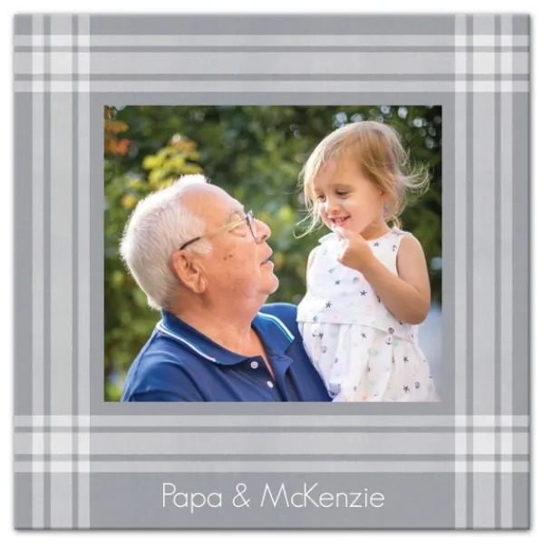 Wall Quotes & Signs-Kirkland's Home Personalized Plaid Photo Canvas Art Print Gray