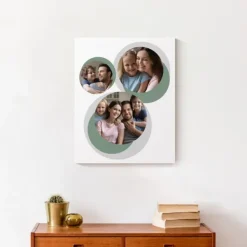 Wall Quotes & Signs-Kirkland's Home Personalized Sage Circle Photo Wall Plaque White/Gray/Green