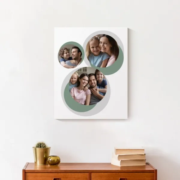 Wall Quotes & Signs-Kirkland's Home Personalized Sage Circle Photo Wall Plaque White/Gray/Green