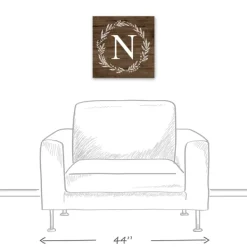 Monogram Wall Decor-Kirkland's Home Personalized Shiplap Wreath Canvas Wall Plaque Brown/White