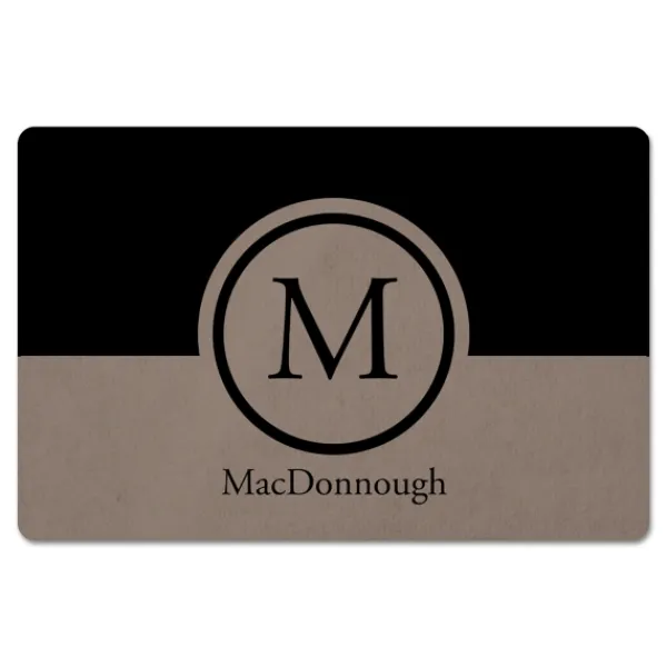 Kitchen & Floor Mats-Kirkland's Home Personalized Simple Circle Monogram Floor Mat Brown/Black