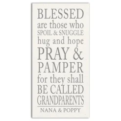 Wall Quotes & Signs-Kirkland's Home Personalized Those Grandparents Canvas Wall Plaque White/Gray