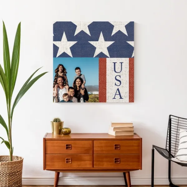 Wall Quotes & Signs-Kirkland's Home Personalized Usa Flag Canvas Art Print White/Red/Blue