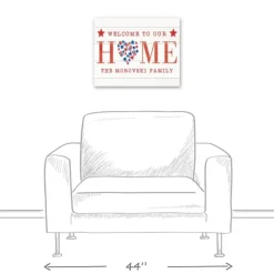 Wall Quotes & Signs-Kirkland's Home Personalized Welcome To Our Home Canvas Art Print White/Red