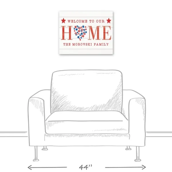 Wall Quotes & Signs-Kirkland's Home Personalized Welcome To Our Home Canvas Art Print White/Red