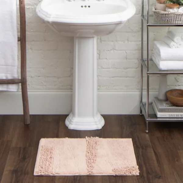 Bathroom Rugs-Kirkland's Home Petal Blush Asymmetrical Cotton Bath Mat, 34 In. Pink