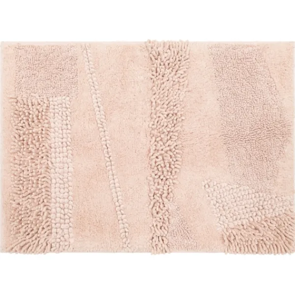 Bathroom Rugs-Kirkland's Home Petal Blush Asymmetrical Cotton Bath Mat, 34 In. Pink