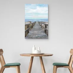 Canvas Art-Kirkland's Home Pier Pressure Canvas Art Print Blue/White