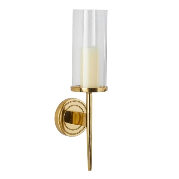 Sconces-Kirkland's Home Pierre Polished Stem Sconce Gold