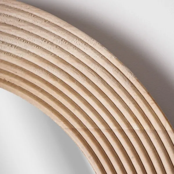 Decorative Mirrors-Kirkland's Home Pill Capsule Oval Shaped Wood Wall Mirror