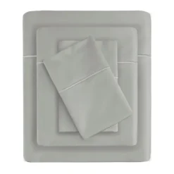 Bed Sheets-Kirkland's Home Pima Cotton Sateen 4-Pc. King Sheet Set Gray