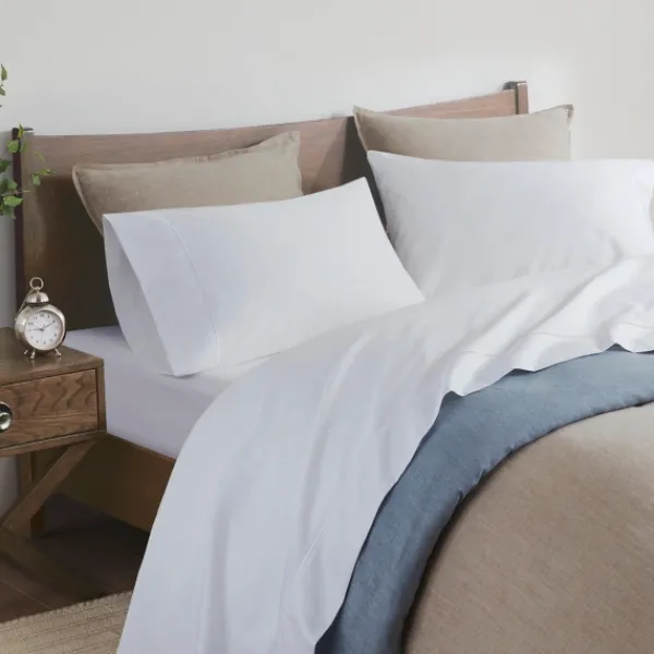 Bed Sheets-Kirkland's Home Pima Cotton Sateen 4-Pc. King Sheet Set White