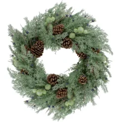 Wreaths-Kirkland's Home Pine And Blueberry Wreath Green
