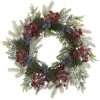 Wreaths-Kirkland's Home Pine And Cedar Branches With Berries Wreath Green/Red/Purple