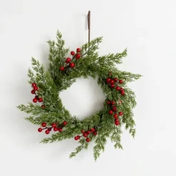 Wreaths-Kirkland's Home Pine And Red Berry Mini Wreath Green/Red