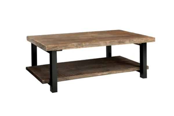 Coffee Tables-Kirkland's Home Pine Wood And Metal Coffee Table Brown