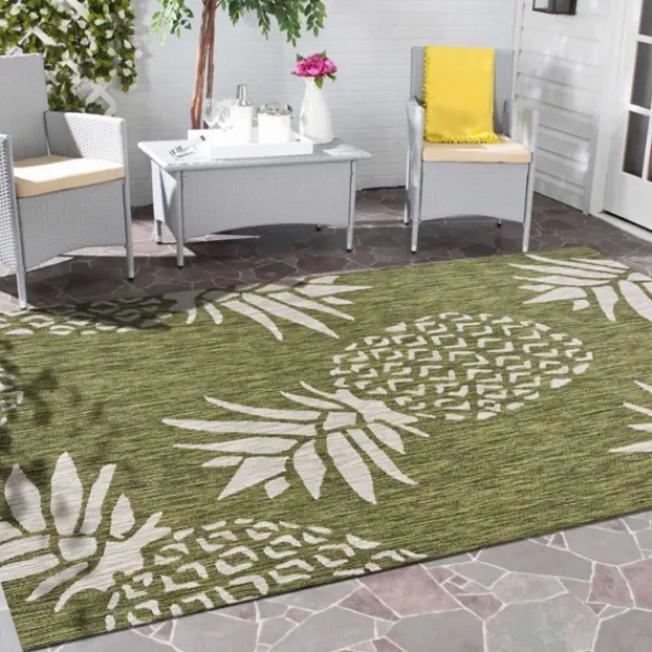 Outdoor Rugs-Kirkland's Home Pineapple Indoor/Outdoor Area Rug, 5X7 Green
