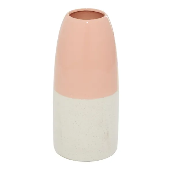 Vases-Kirkland's Home Pink And White Ceramic Vase, 11 In. Pink/White