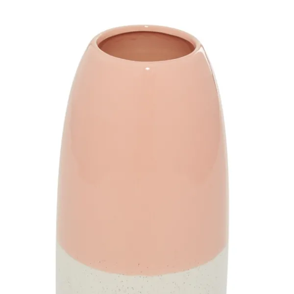 Vases-Kirkland's Home Pink And White Ceramic Vase, 11 In. Pink/White