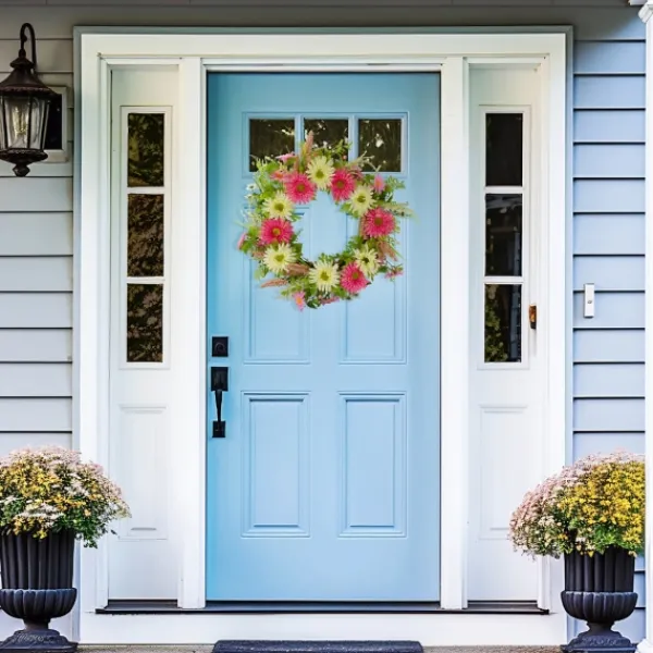 Wreaths-Kirkland's Home Pink And White Chrysanthemum And Berry Wreath Pink/White/Green
