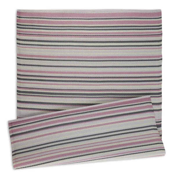 Outdoor Rugs-Kirkland's Home Pink Barcode Stripe Outdoor Area Rug, 4X6 Pink/White