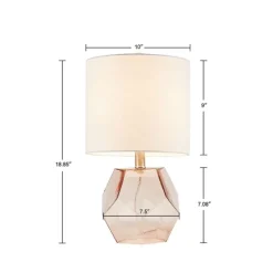 Table Lamps-Kirkland's Home Pink Glass Stella Table Lamp White