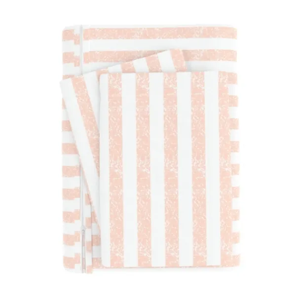 Duvets-Kirkland's Home Pink Rugged Stripe 2-Pc. Twin Duvet Cover Set Pink/White